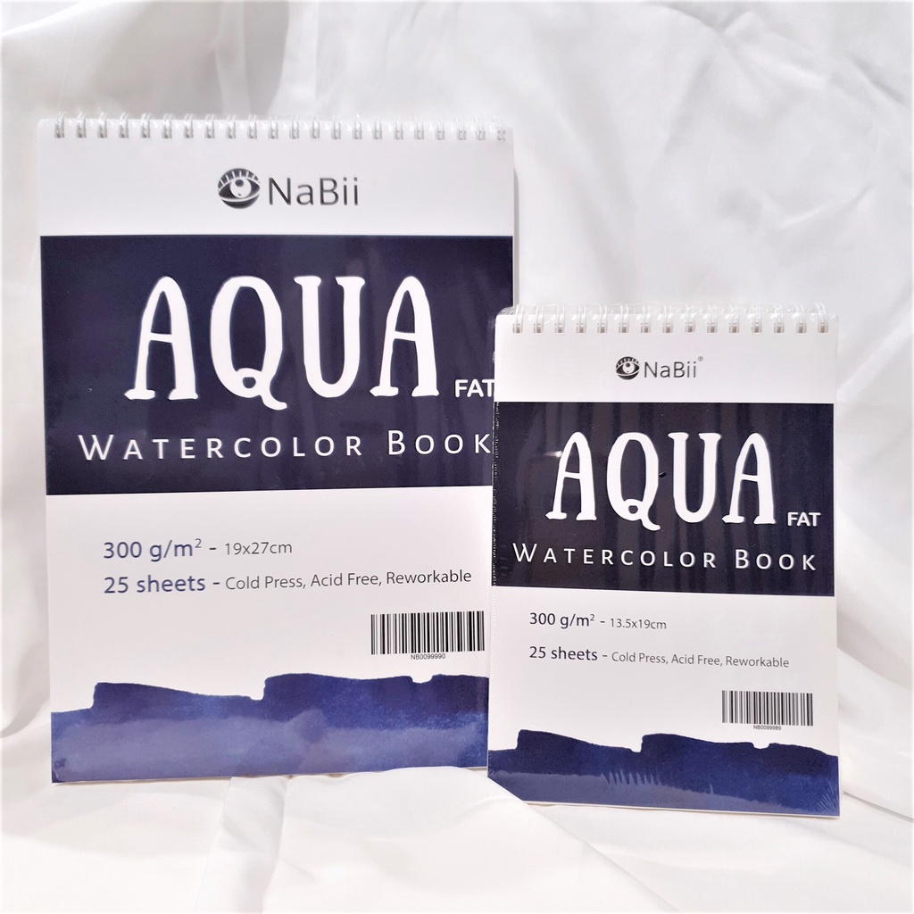 Giấy Vẽ Sổ Vẽ Nabii Aqua Fat - Giấy Vẽ Màu Nước 300Gsm