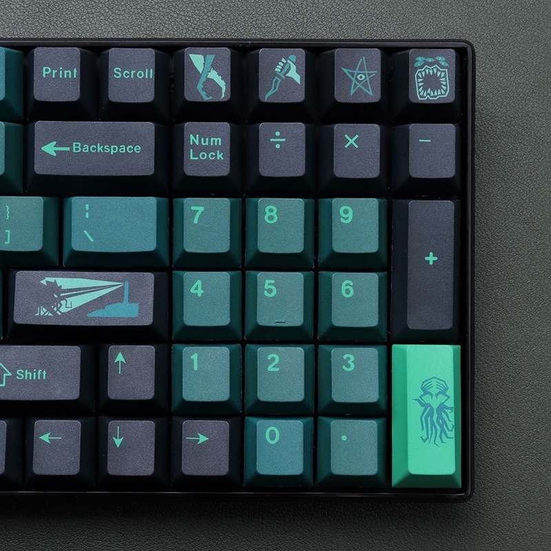 GMK Terror Below Keycaps Cherry Profile PBT Bàn phím cơ học thăng hoa năm mặt Keycap 129 Phím
