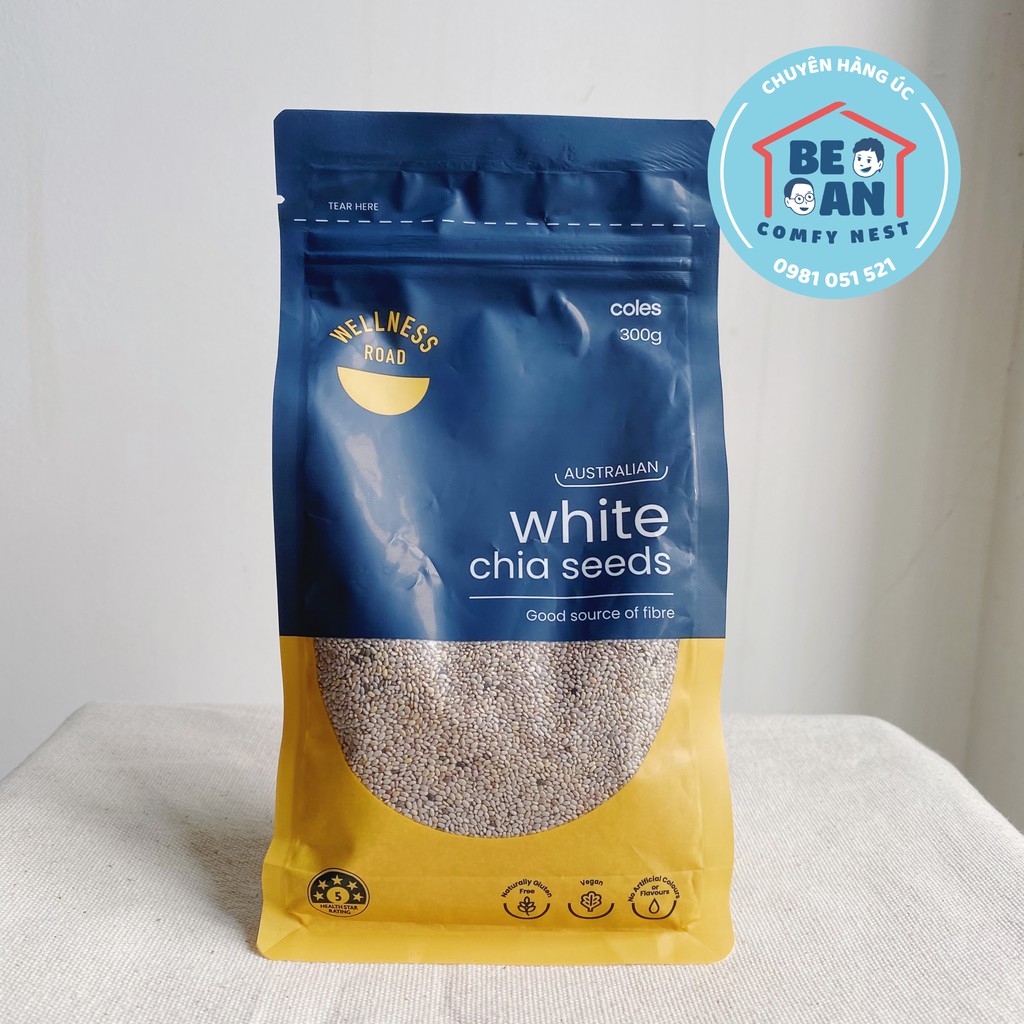 Hạt Chia trắng Wellness Road White Chia Seed (300gr) - Hàng Úc