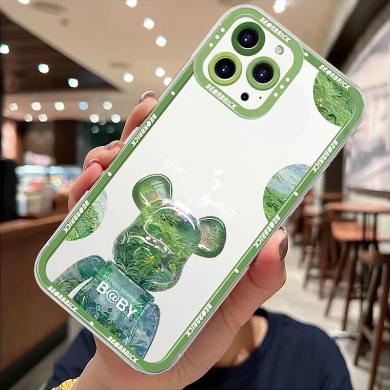 Mới Ốp Điện Thoại Silicon Mềm Trong Suốt Hình Gấu Dễ Thương Cho iPhone 13 12 11 Pro Max X XR Xs Max 8 PLUS 7 6S 6