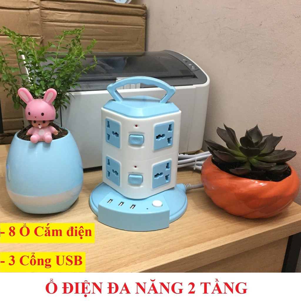 [FREESHIP] Ổ Cắm Điện Đa Năng 2-3-4 Tầng Tích Hợp 3 cổng USB