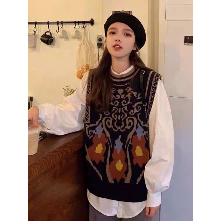 Áo Len Gile Nữ Dệt Kim Cổ Tròn Dáng Rộng Phong Cách Hàn Quốc K5M5 | BigBuy360 - bigbuy360.vn