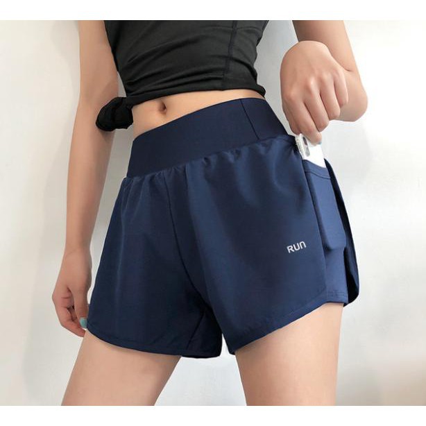 Quần Short Nữ Tập Gym, Yoga 2 lớp Chất Liệu Cao Cấp, Hàng Nhập Khẩu KINGDOM SPORT size S/M/L/XL