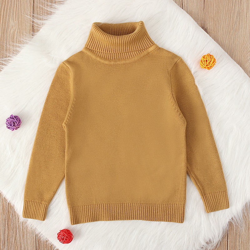 Áo Sweater Cổ Lọ Chất Liệu Cotton Giữ Ấm Cho Bé