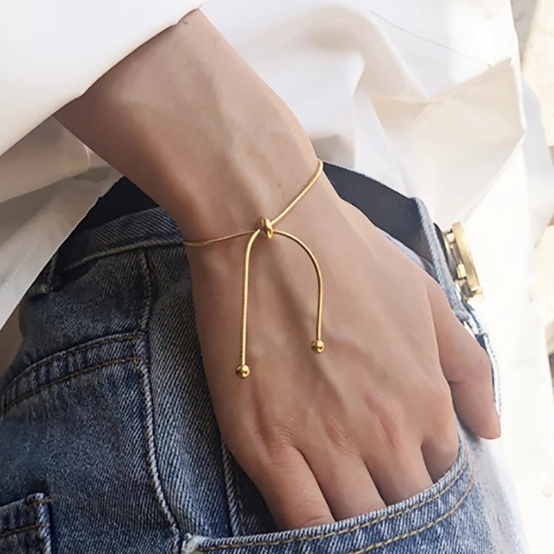 Lắc Chân Chuỗi Hạt Xương Rắn Bằng Hợp Kim Đơn Giản Không Phai Màu Phong Cách Thời Trang Đa Năng
