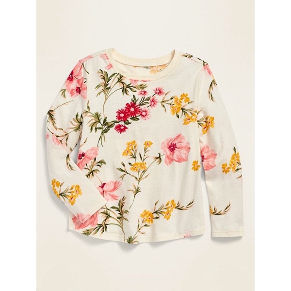 Áo phông dài tay hàng Old Navy xuất dư 100% cotton set 3 cái mix ngẫu nhiên cho bé gái từ 1-5 tuổi