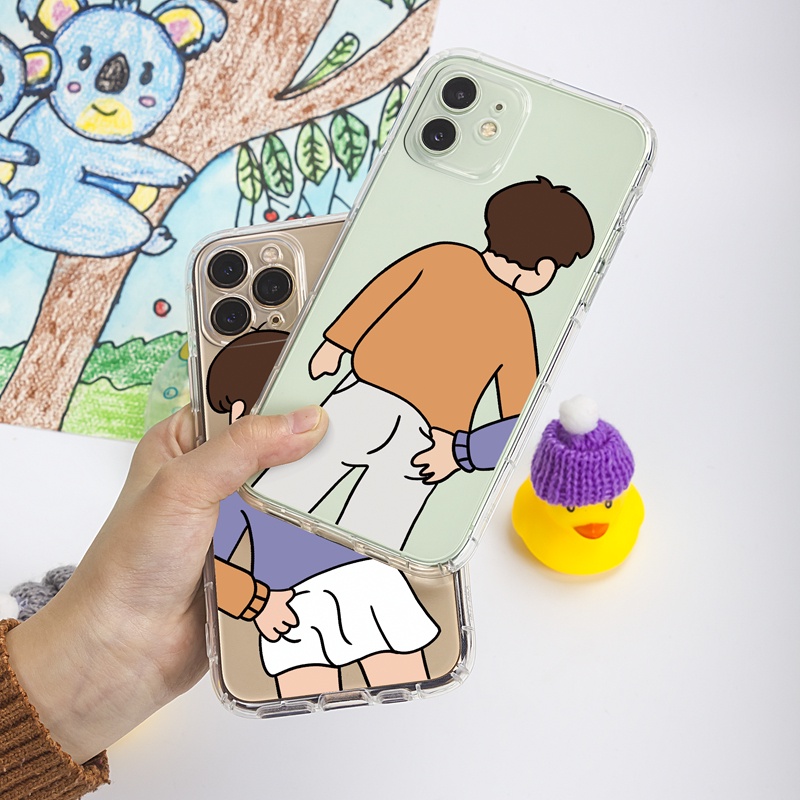 Ốp lưng iphone Ốp điện thoại Suntaiho TPU trong suốt in hình cào cấu mông couple thích hợp cho IPhone 13 12 11 Pro Max X XsMax XR 8 7