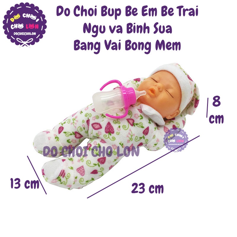 Đồ chơi búp bê em bé trai ngủ băng vải bông mêm