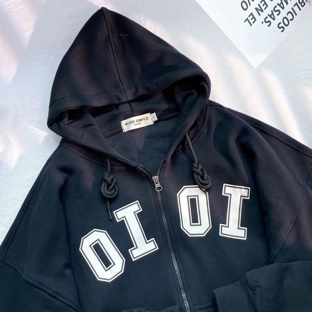 Áo Khoác Hoodie Croptop OI OI Tay Bồng Form Rộng Vải Nỉ Lót Bông Ulzzang - Tuni Store