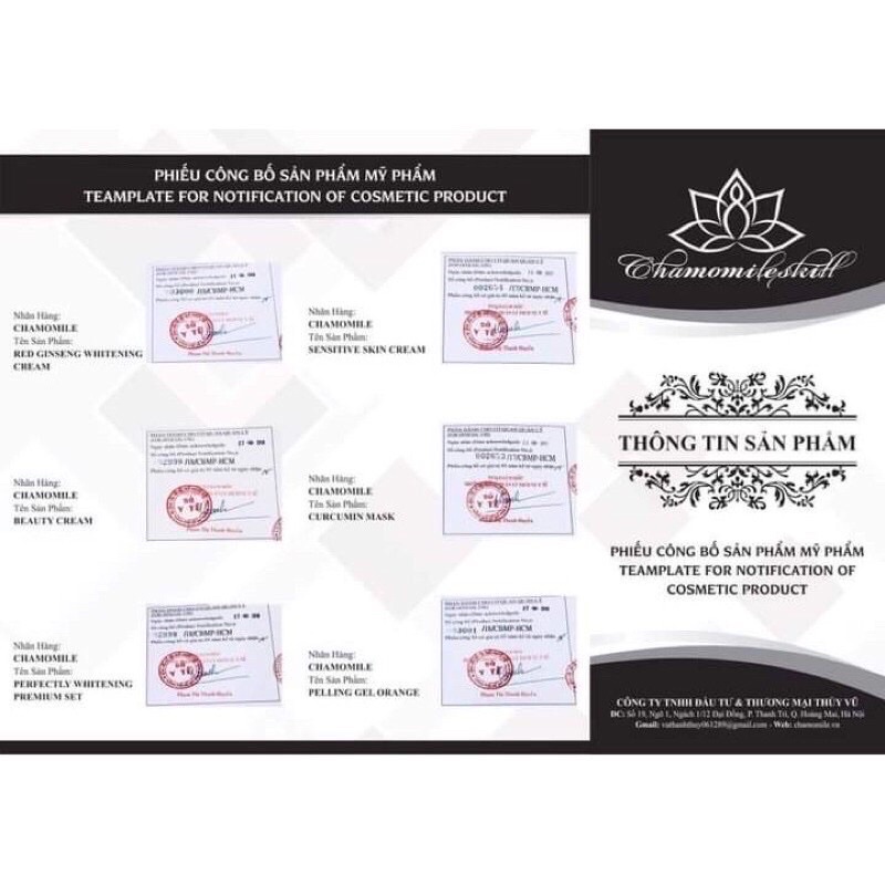 Combo 5 hộp kem tái tạo da chamomileskill hàng chuẩn