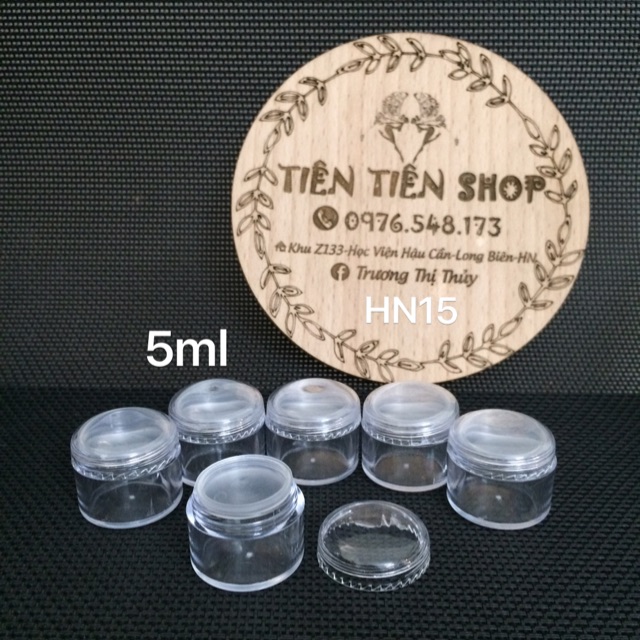 Hũ nhựa trong nắp lồi 5ml