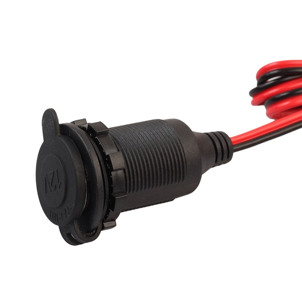 Ổ cắm tẩu sạc nắp đậy 12V - 24V có dây cáp sạc  cho xe hơi, ô tô