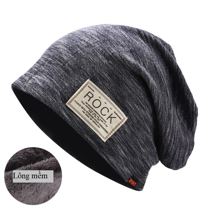 Mũ len nam ROCK nón len nam form dài trùm đầu giữ ấm phong cách Hàn Quốc SAIGON HAT