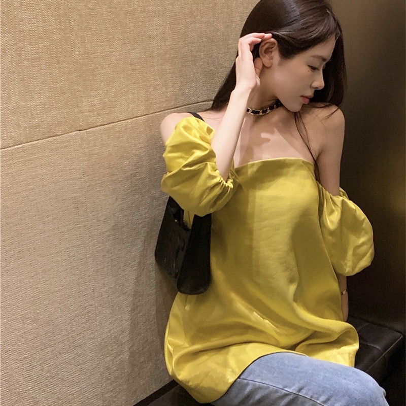 Áo Trễ Vai Tay Phồng Dáng Rộng Thời Trang Nữ Độc Đáo