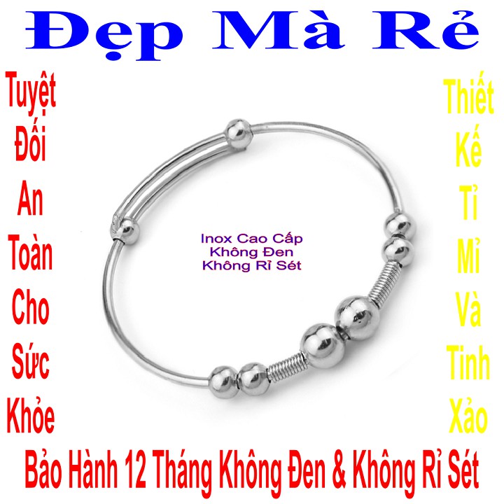 Kiềng tay trơn của nữ cách điệu bi - Tự điều chỉnh được theo cổ tay - Cam kết 1 đổi 1 nếu hoen, gỉ sét