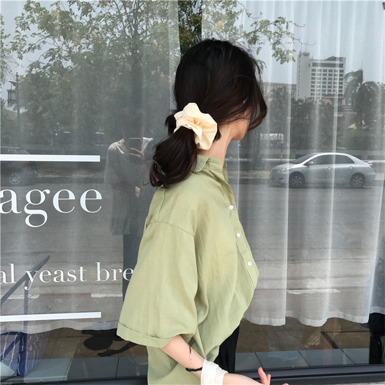 CCVN Áo Sơ Mi Tay Ngắn Màu Sắc Đơn Giản Thời Trang Dành Cho Nữ