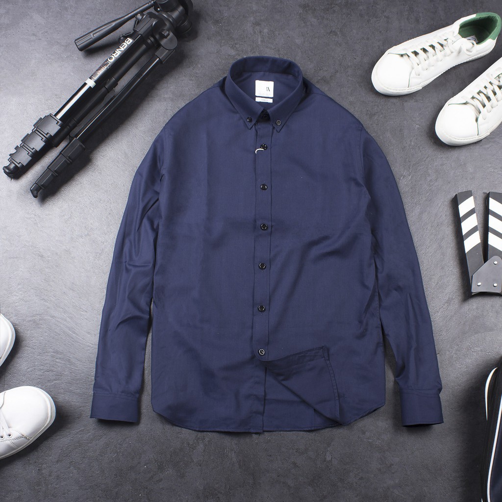 Áo sơ mi nam công sở VNXK vải 100% cotton chống nhăn , So mi dài tay cổ bẻ trắng đen nhiều màu Jan store | BigBuy360 - bigbuy360.vn