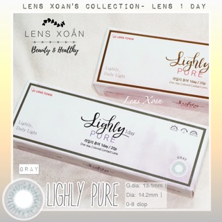 LENS 1 NGÀY LIGHLY PURE GRAY- LENS TOWN ( LENS XOẮN)