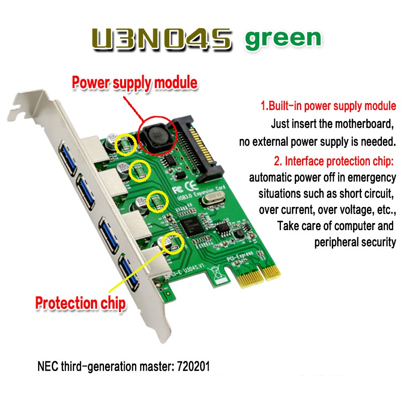 Card Mở Rộng Pci-e Sang Usb 3.0 4 Cổng Tốc Độ Cao Nec | BigBuy360 - bigbuy360.vn