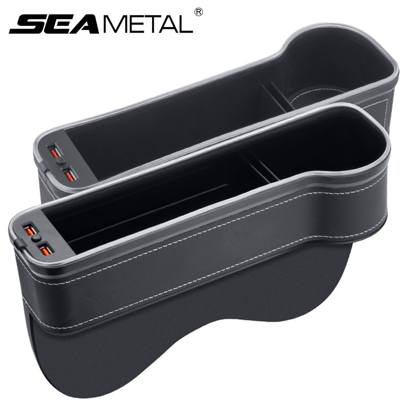 SEAMETAL Hộp Đựng Đồ Dùng Bằng Da Gắn Xe Hơi Tiện Dụng