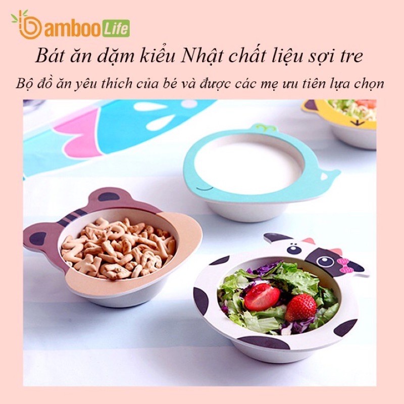 Chén bát ăn dặm lúa mạch hình con vật ngộ nghĩnh cho bé