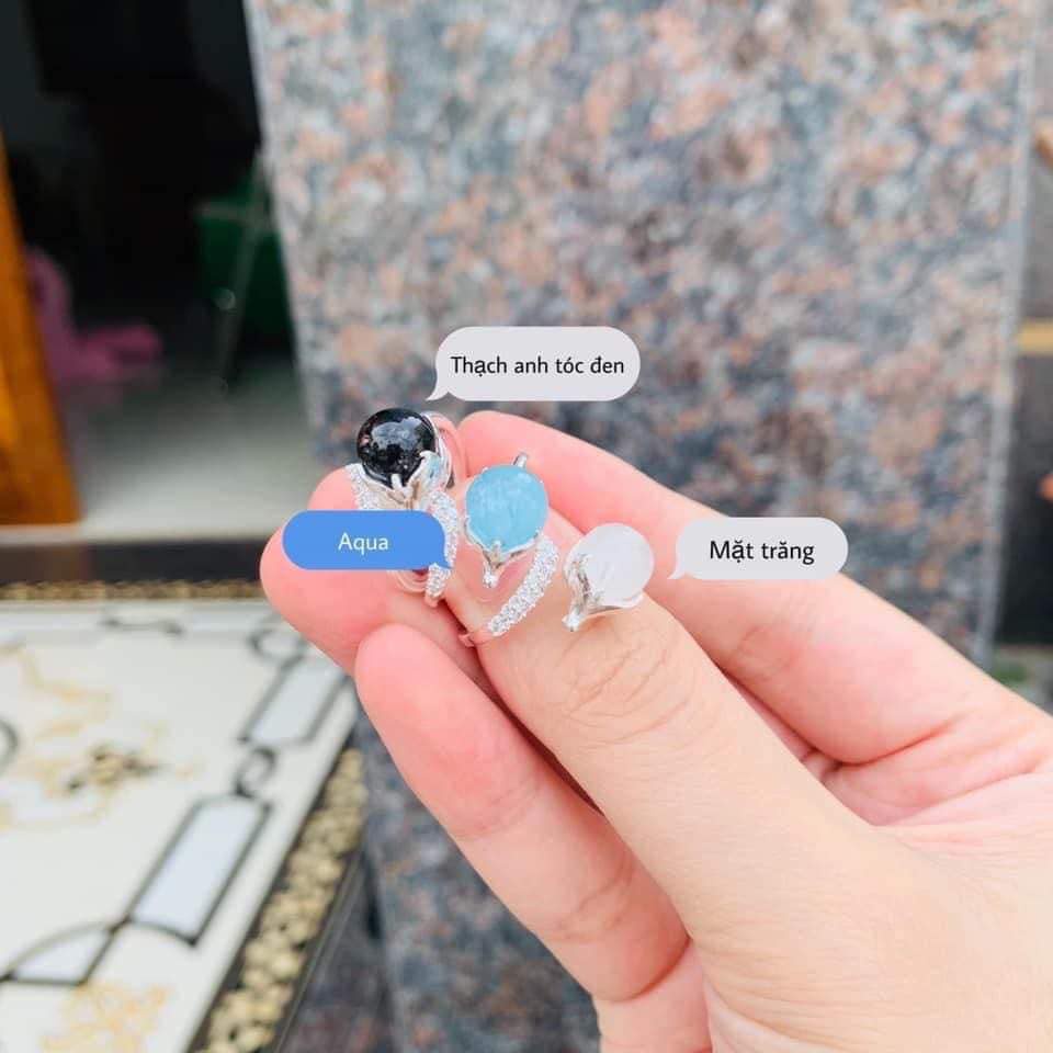NHẪN HỒ LY PHONG THUỶ ĐÁ TỰ.NHIÊN HÀNG CHUẨN ĐẸP- NHẪN BẠC TA