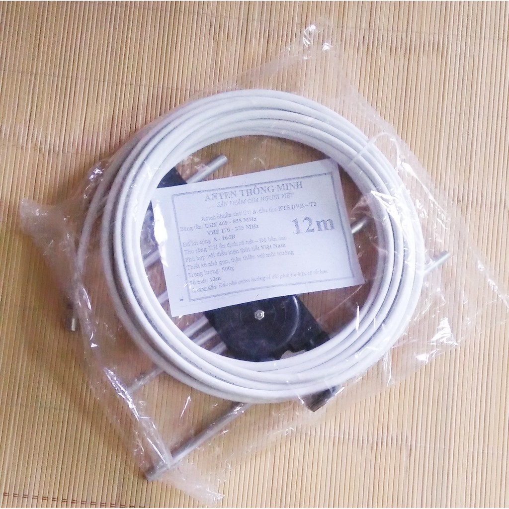 Ăng ten tivi thông minh thu sóng DVB T2 kèm dây 12m-15m