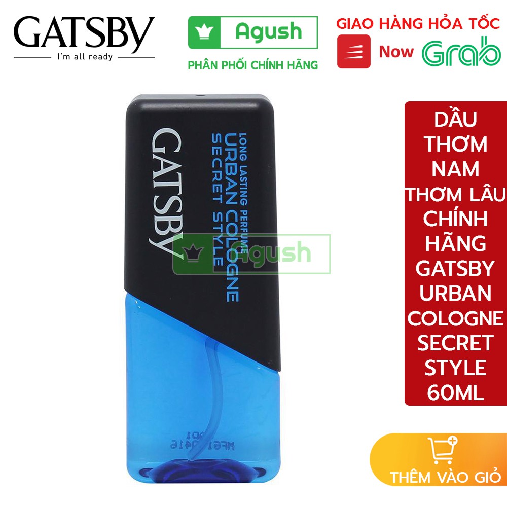 Dầu thơm nam thơm lâu chính hãng Gatsby Urban Cologne Secret Style mini 60ml cho nam giới giá rẻ hương gỗ mùi nhẹ bỏ túi