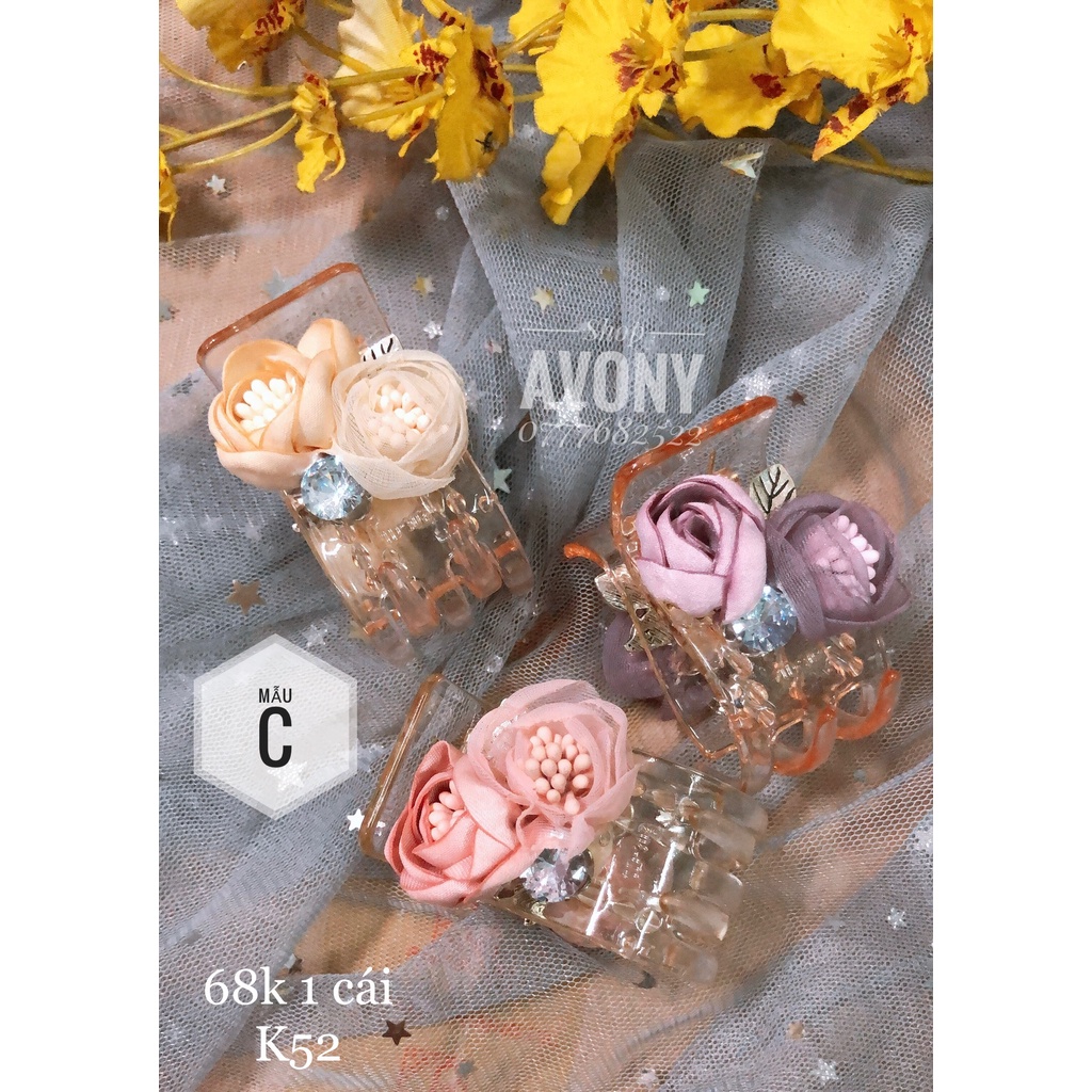 Kẹp tóc càng cua - Gắp tóc trong đính hoa vải hanhmade mẫu C