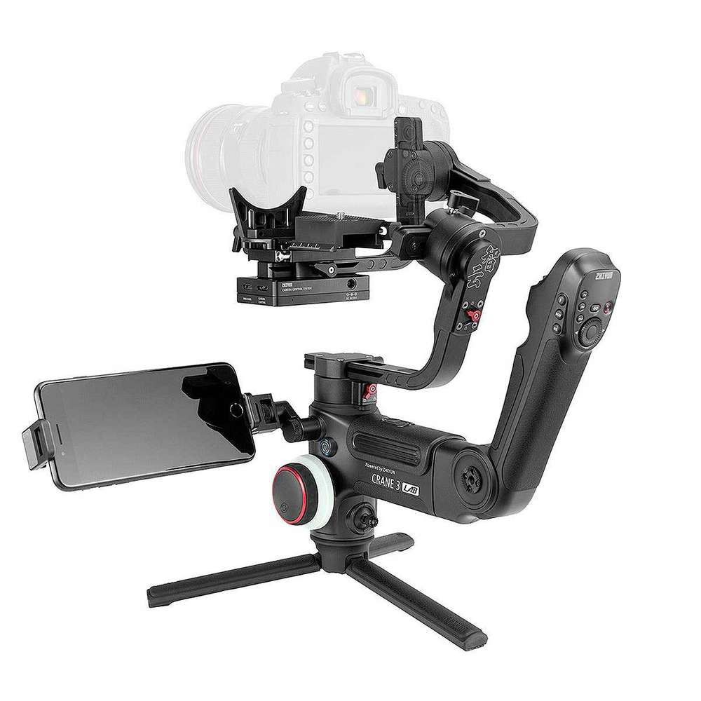 Gimbal chống rung cao cấp cỡ lớn, tải trọng 4.5kg, pin 7.5h, Wireless với ứng dụng smartphone | Zhiyun Crane 3 Lab