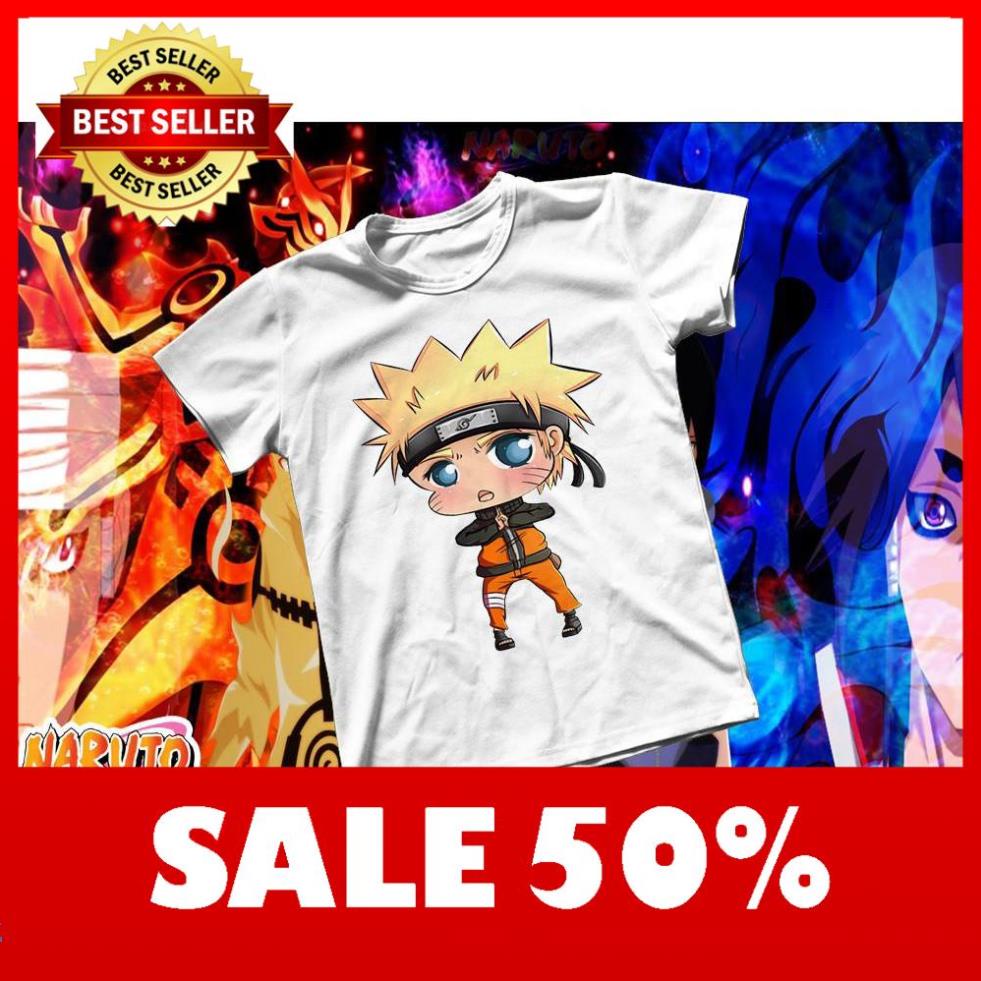 Áo thun Cotton Unisex - Anime - Naruto - Naruto chibi dễ thương