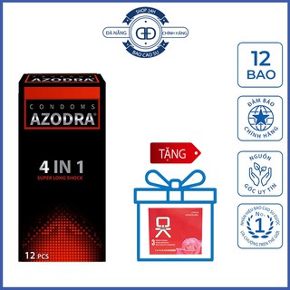 Bao cao su có gai AZODRA 4N 1 - HỘP 12 CÁI, Bcs Có Gai Gân Lớn, Chống Xuất Tinh, Có thuốc - Che Tên Sản Phẩm