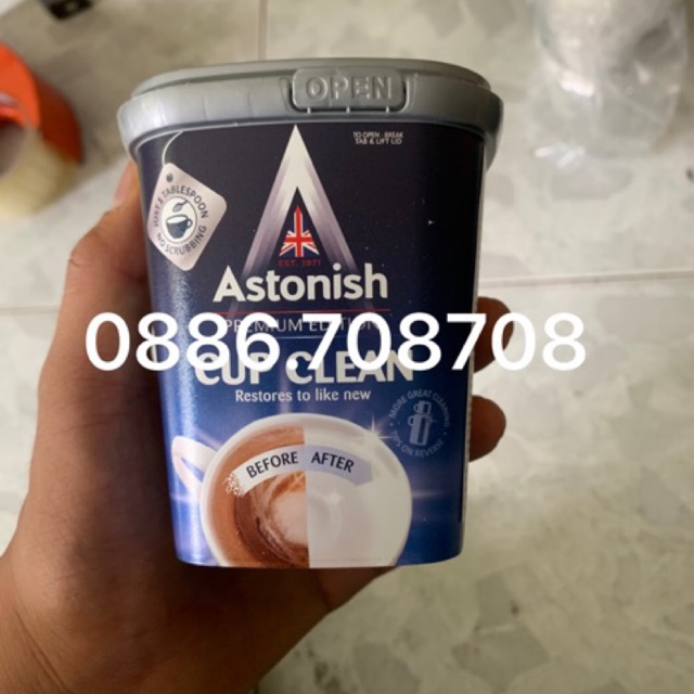 Astonish tẩy chén ,dĩa,ly ,tách 350g mẫu mới