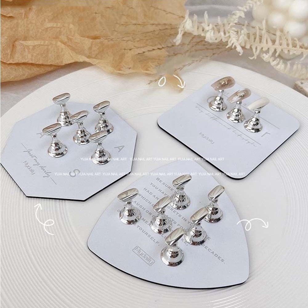 Bảng Thép Trưng Bày Móng Tay Giả Hình Lục Giác DIY