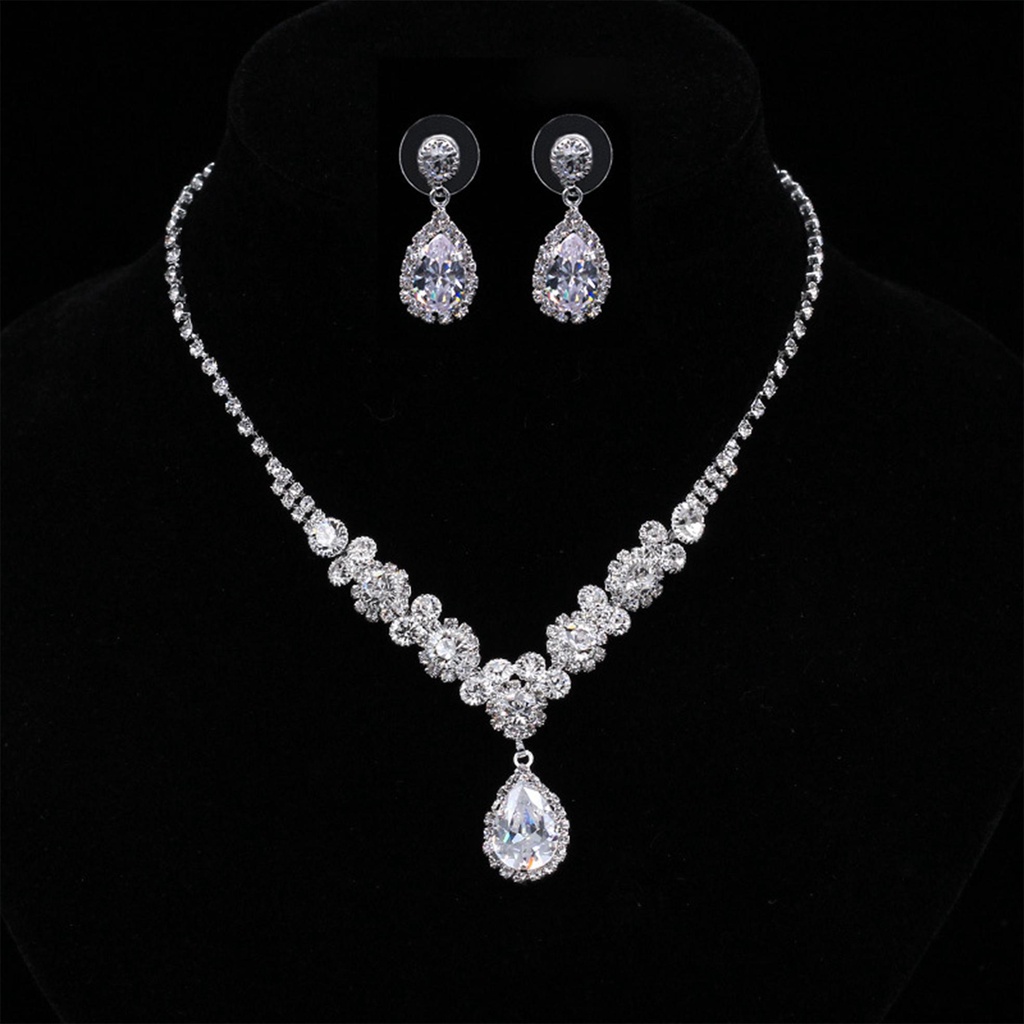 Bộ Vòng cổ + Bông Tai Thời Trang Cho Cô Dâu