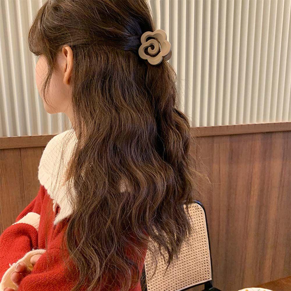 Kẹp Tóc Càng Cua Hình Hoa Hồng Bằng Acrylic 15H Cho Nữ