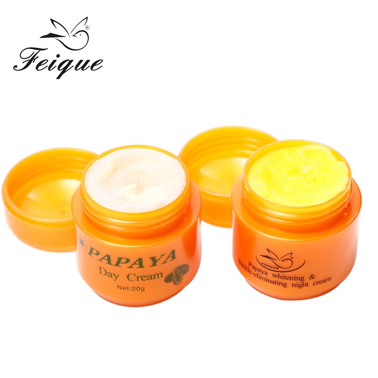 2pcs Papaya Whitening Cream Set Dilute Freckles Lightening Pigment Moisturizing Face Skin Care Whitening Essence