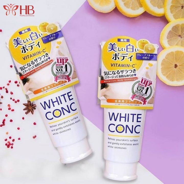 Tẩy Da Chết Body Trắng Da  White ConC 180g Số 1 Cosme Nhật Bản