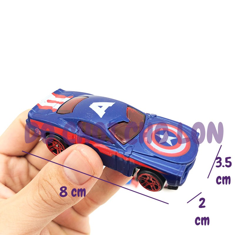 Đồ chơi 4 xe hơi siêu anh hùng bằng SẮT Super Hero Alloy Car 0418-B