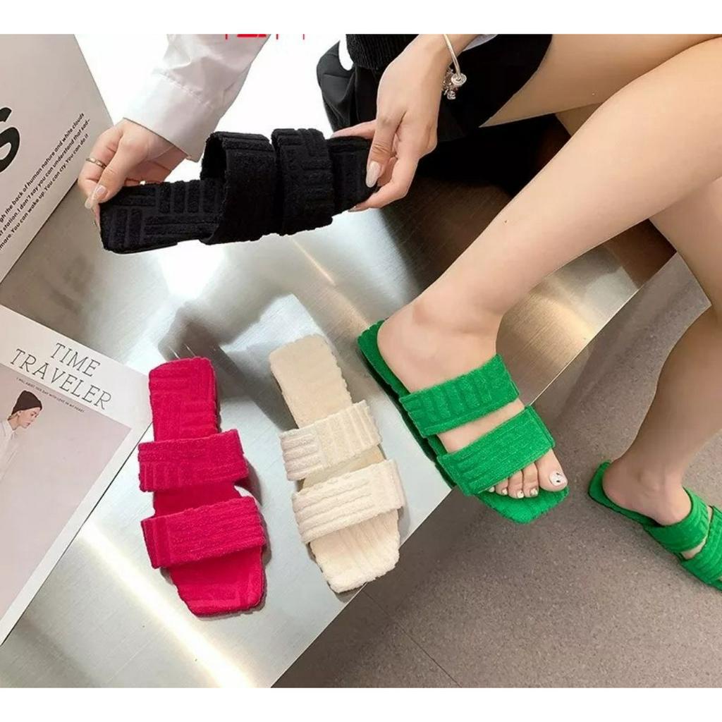 Dép lê/ Dép đế bệt MŨI VUÔNG nữ quai NGANG thời trang, dễ mang, ôm chân phù hợp đi chơi, đi biển