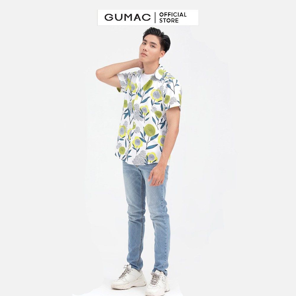[Mã WABRG208 giảm 10% tối đa 50k đơn từ 250k] Áo sơ mi nam in hoa hình tròn GUMAC ANB6112 | BigBuy360 - bigbuy360.vn