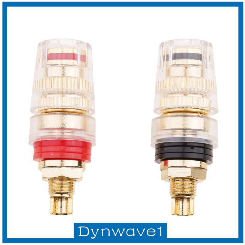 [DYNWAVE1]2x Audio Speaker Binding Post short Thread Terminal Banana Plug Gold Plated