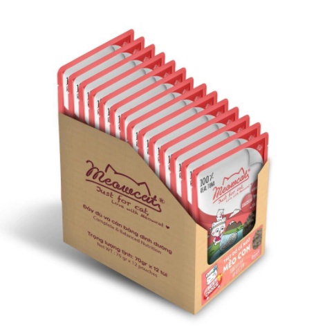 Thùng 48 gói - Pate cho mèo Meowcat 70g