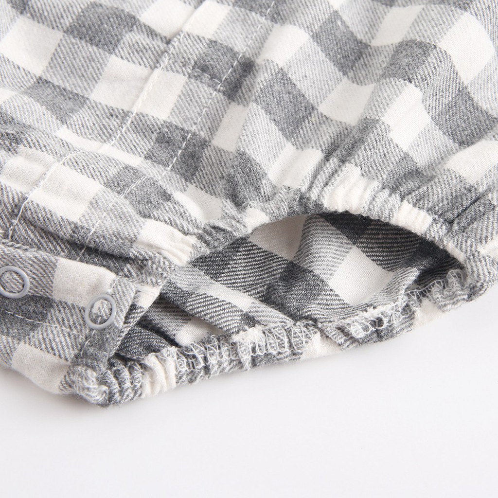 Áo Sơ Mi Liền Thân Sanlutoz Caro Bằng Cotton Tay Dài Dành Cho Bé Trai Sơ Sinh