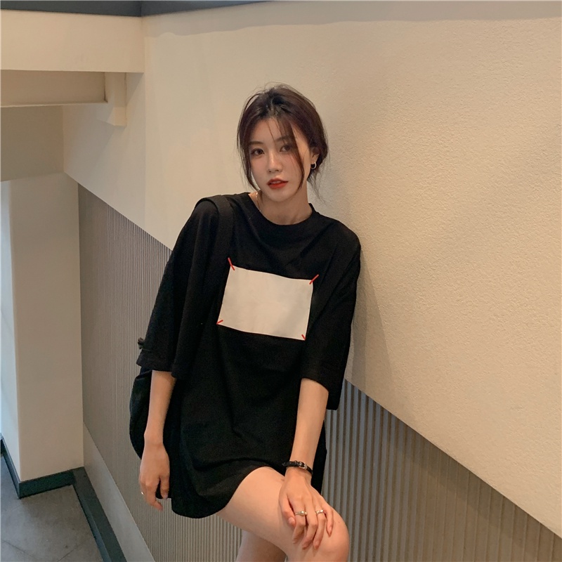 SUXI Áo Thun Tay Ngắn Cổ Tròn Dáng Rộng In Họa Tiết Đơn Giản Thời Trang Mùa Hè Dễ Phối Đồ