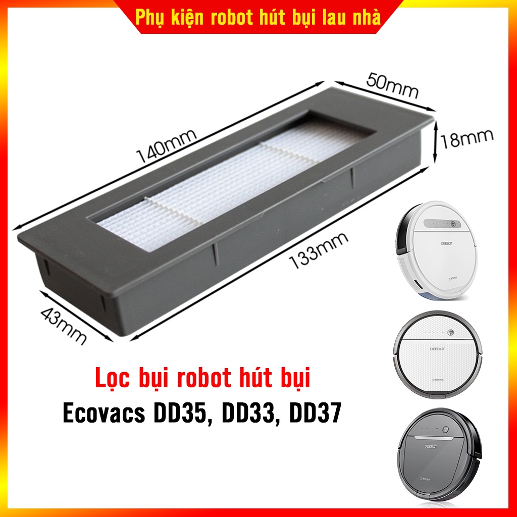 Phụ kiện khăn lau, chổi cạnh, lọc bụi robot hút bụi Ecovacs DD33, DD35, DD36, DD37
