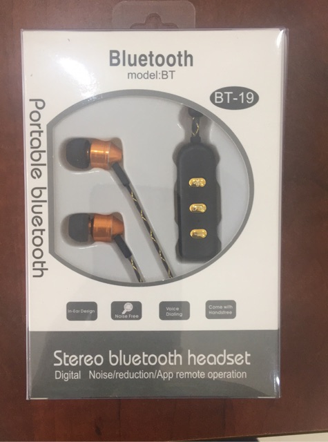 Tai nghe bluetooth kim loại nhét tai 2 bên bass ấm
