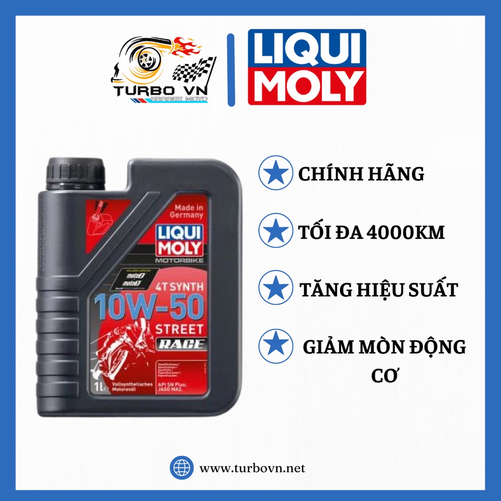 Nhớt Cao Cấp 4T 10W50 Street Race LIQUI MOLY 1 Lít Nhập Khẩu Đức - 1502