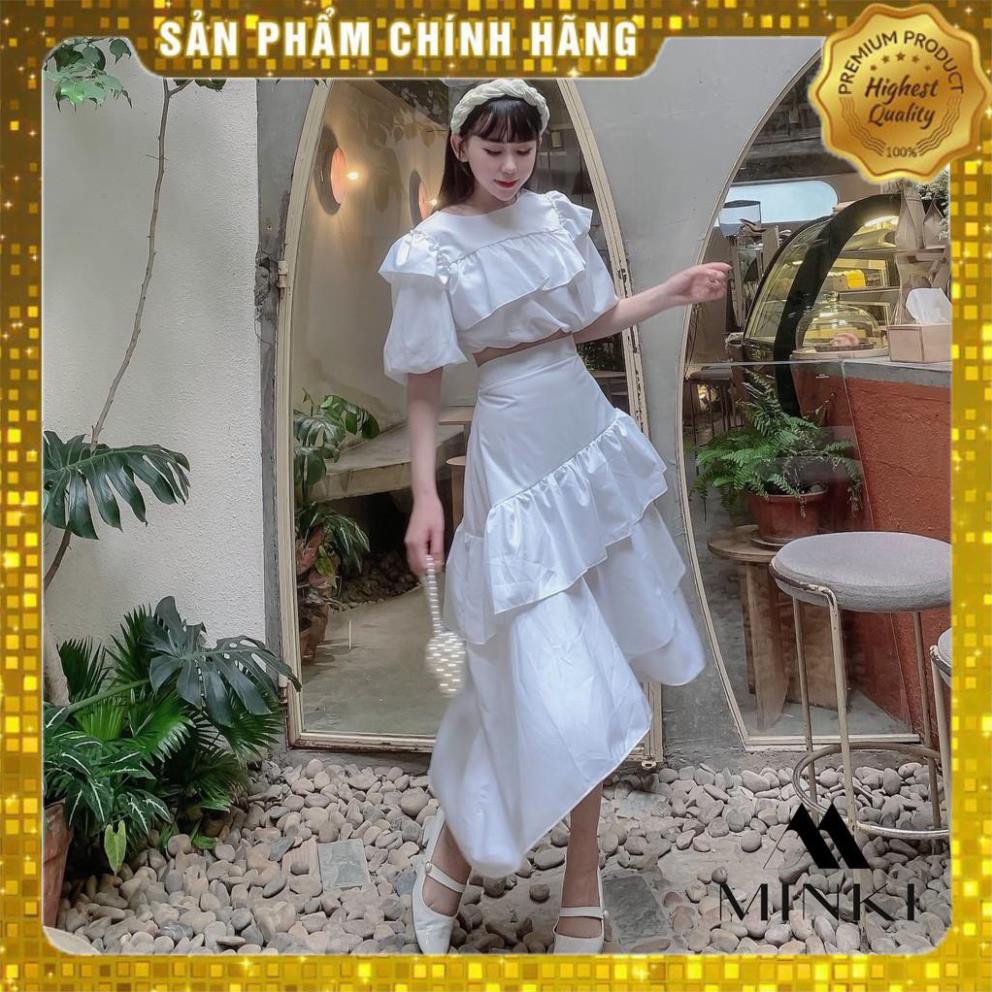 [MÃ XIA FREEHIP] SET ÁO TẦNG CHÂN VÁY XÉO - Chất liệu Kaki Cotton nhập khẩu - Hai màu Nâu tây/ Trắng - [THIẾT KẾ] | BigBuy360 - bigbuy360.vn