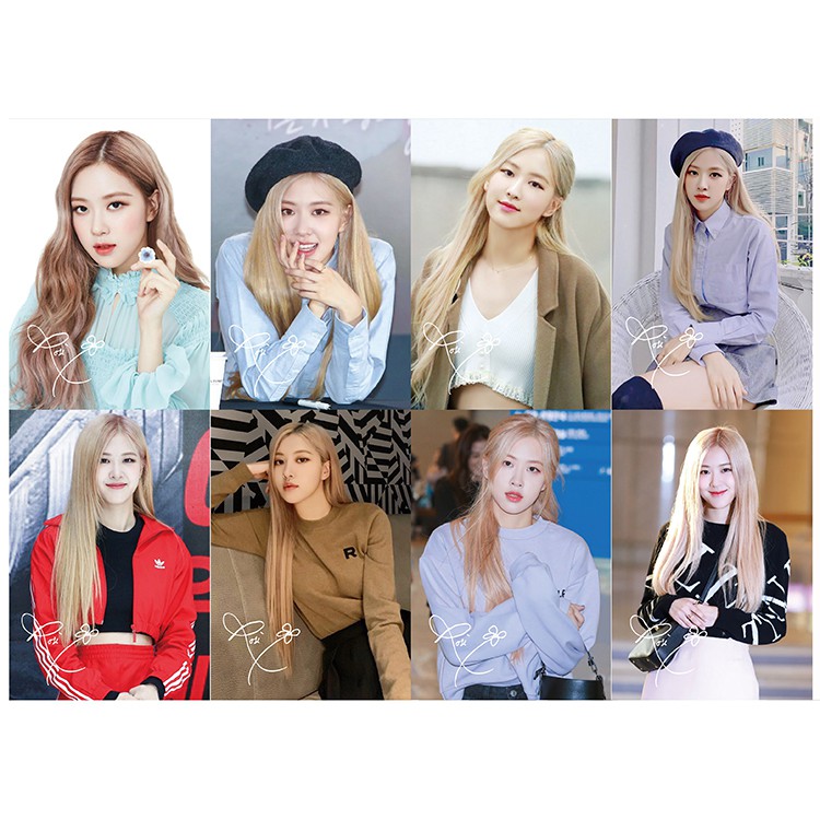 Combo 8 tấm ảnh Poster Rose  Blackpink trang trí cực đẹp làm quà tặng cho fan hâm mộ